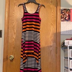 Striped High Low Dress